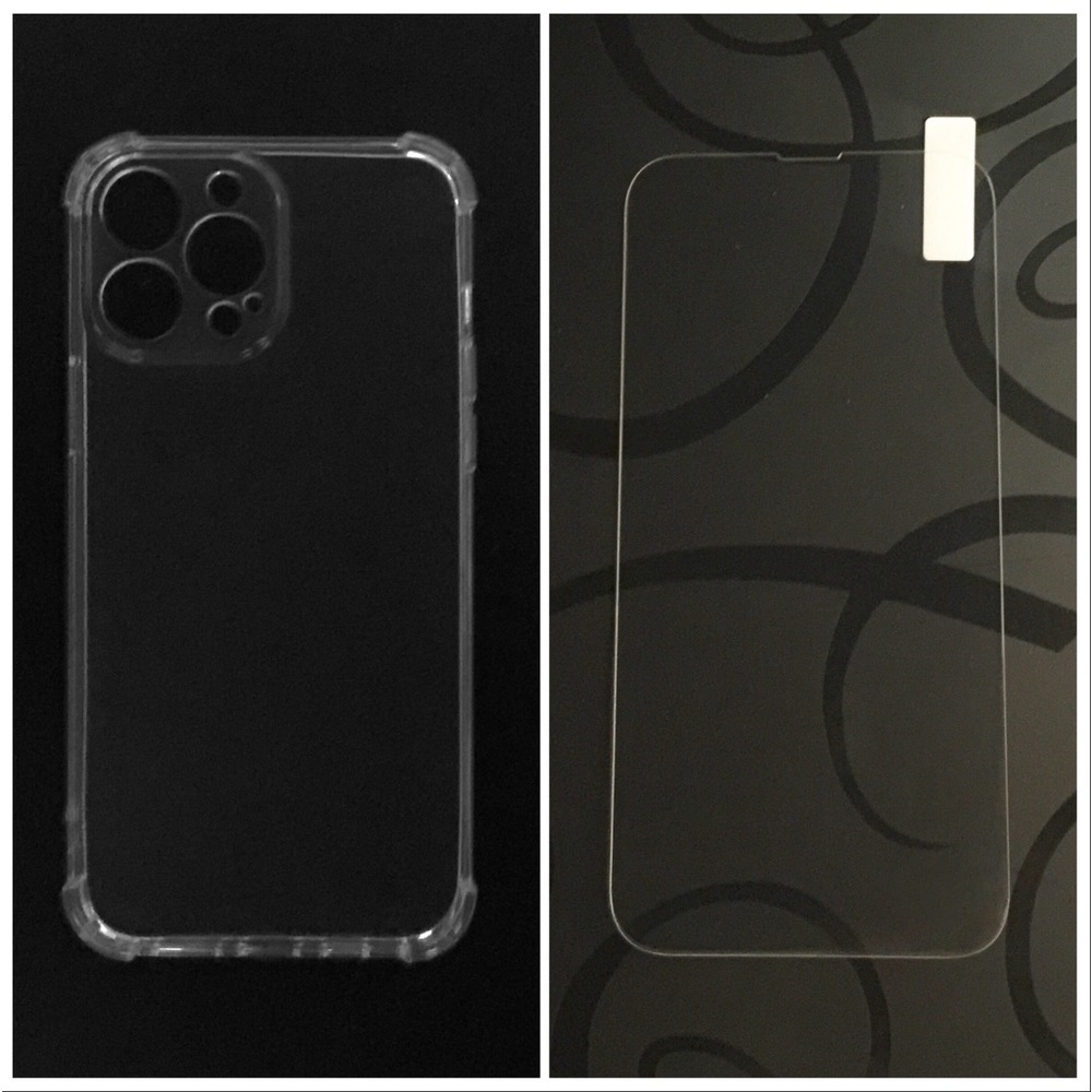 iPhone high quality clear case & 2 tempered glass protector - all phones